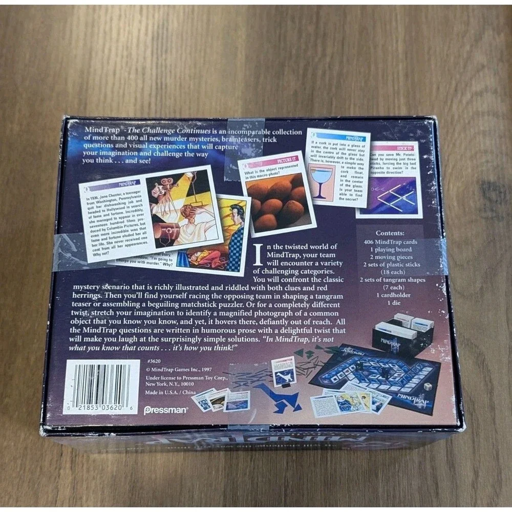 Vintage MindTrap The Challenge Continues Complete Set Board Game Set - 1997‎